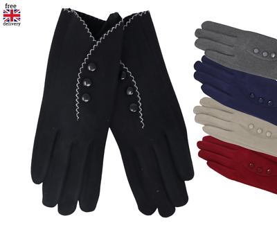 Ladies suede gloves fleece lined deals