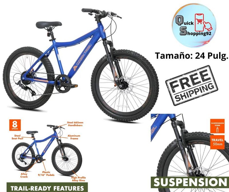 Bicicleta De Monta&ntilde;a 24" Suspension Cambios Shimano Freno Disco Marco D Aluminio