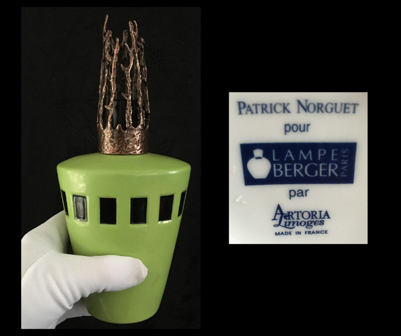 Superbe  Lampe Berger  - Patrick Norguet - Porcelaine Artoria Limoges 24,5 Cm