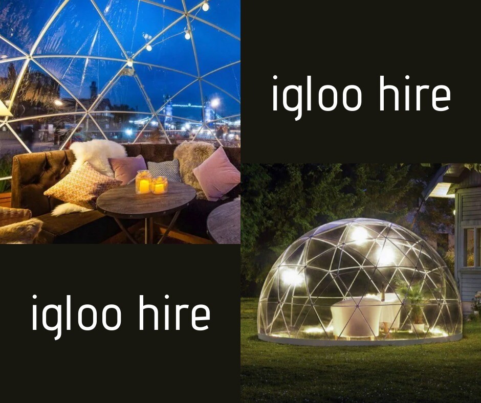 Luxury Igloo Hire Garden Dining and Cinema pods for hire and events