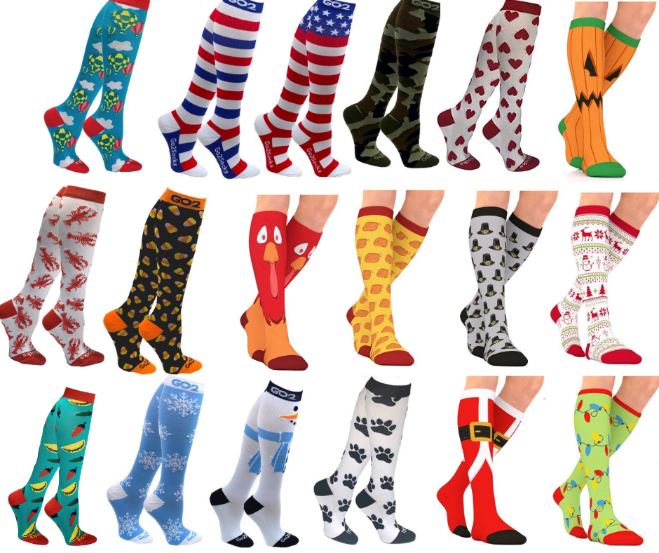 Unisex 15-20mmhg Easter, Taco, Paw, Dog, Patriotic