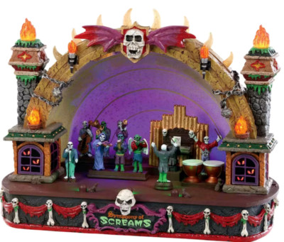 Lemax Spooky Town SYMPHONY OF SCREAMS Haunted Orchestra Lights Sound Music NRFB