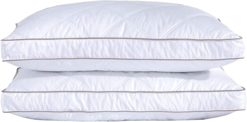 Set Of 2 Goose Down Feather Pillows Extra Firm Pillows New