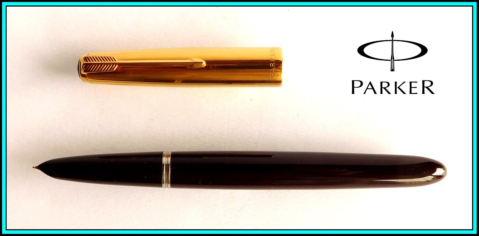 Vintage PARKER AEROMETRIC "51" Fountain Pen - BURGUNDY - 14K Gold Nib: MEDIUM Vintage PARKER AEROMETRIC "51" Fountain Pen - BURGUNDY - 14K Gold Nib: MEDIUM