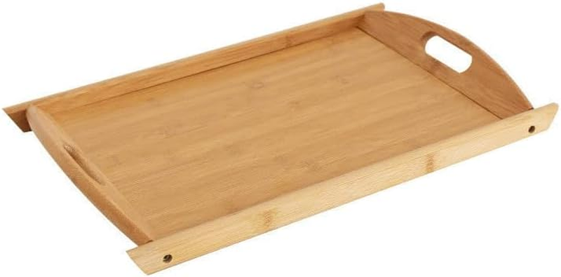Rectangular Bamboo Serving Tray with Handles for Tea Coffee Snacks Breakfast Kit