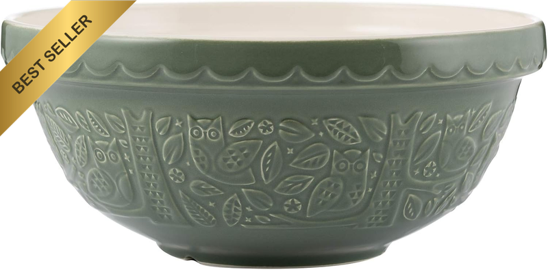 in the Forest Owl Mixing Bowl, 26 Cm/ 2.7 Litre Capacity, Dark Green