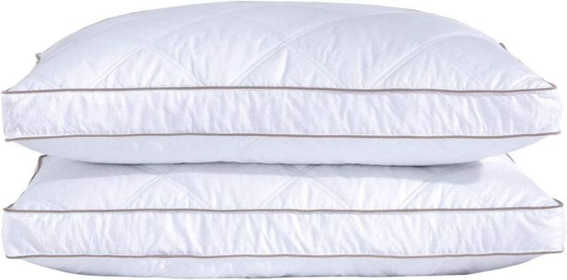 Set Of 2 Goose Down Feather Pillows Extra Firm Pillows New
