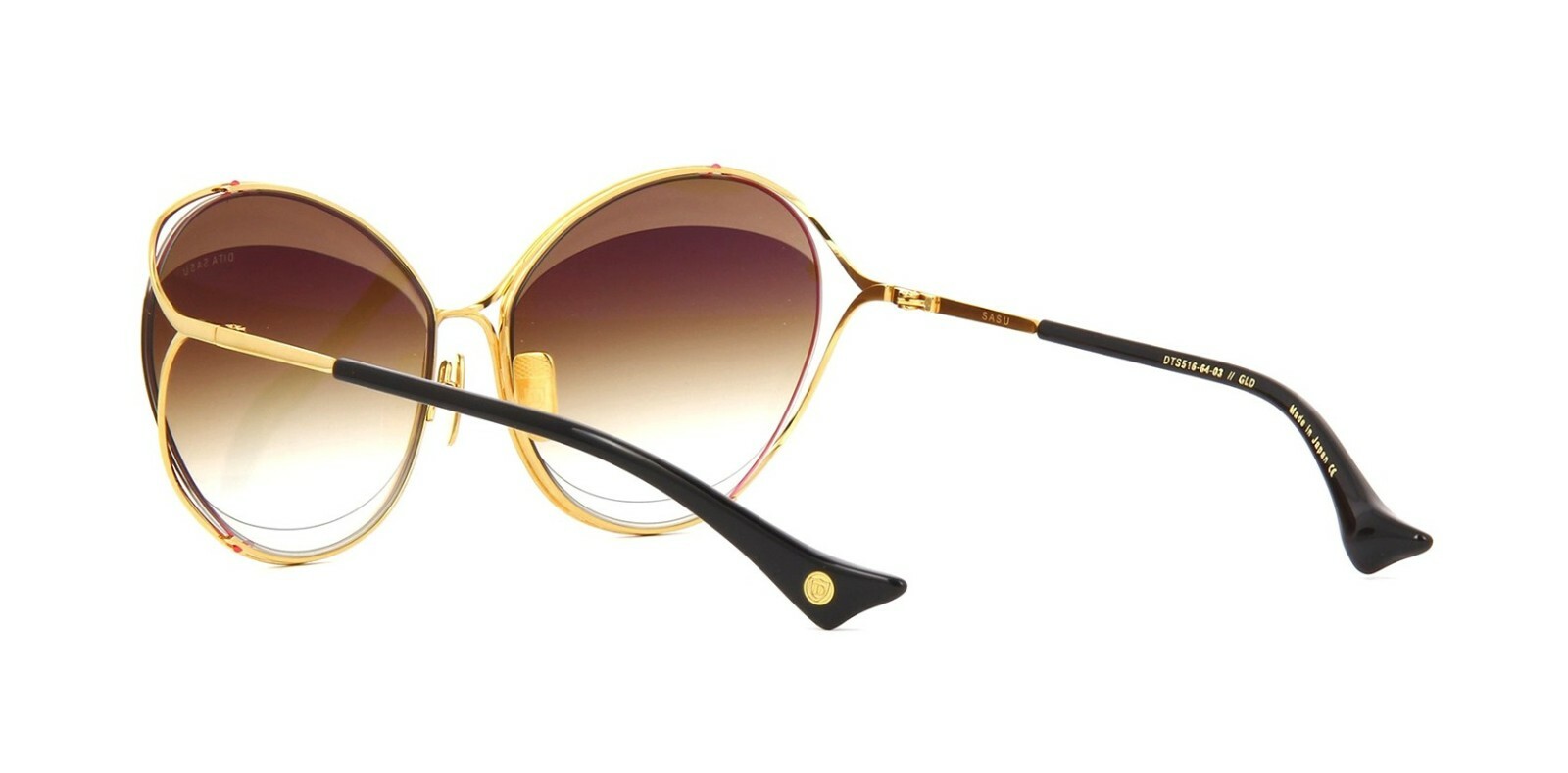 Pre-owned Dita Sasu Yellow Gold/dark Brown Shaded (03) Sunglasses