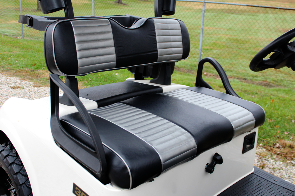 Premium Twotone Front Seat Covers For Ezgo Rxv Silver/blk New for