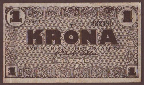 Iceland  1 Krona 1941 (1945) 