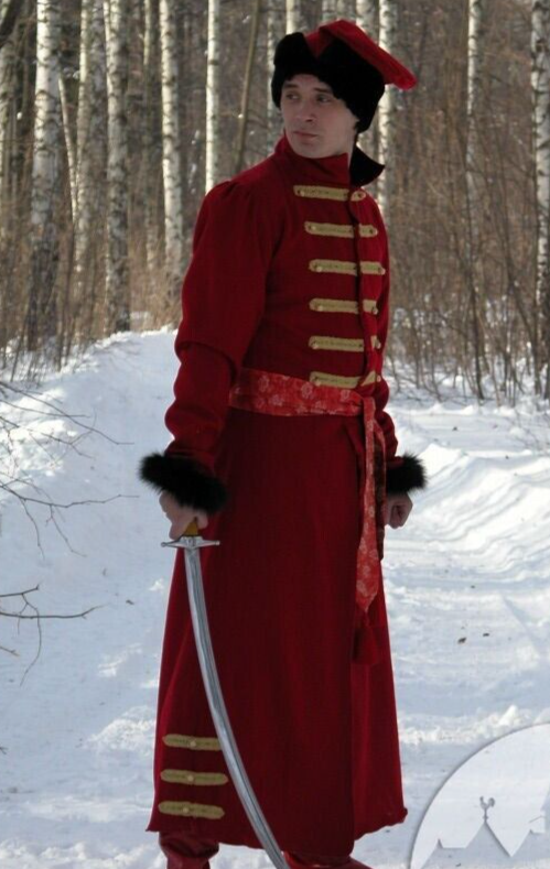 Pre-owned Handmade 16th Century Men's Red Wool Woolen Coat With Gold Braid Sale With Quick Ship