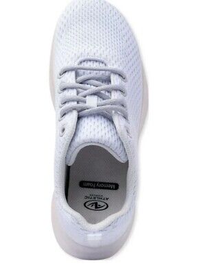 *NEW* Athletic Works White Lifestyle Jogger Sneakers Shoes Women Wide Width