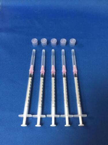 5 Pack 1ml Syringe + BLUNT TIP NEEDLE 18 Gauge 1 " w/Caps DIY Liquid Glue 1CC