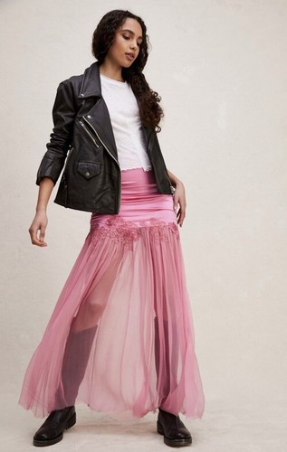 

Free People Бренда Найт Найджел Престон Bandage Ethereal Кружевная макси-юбка, Розовый
