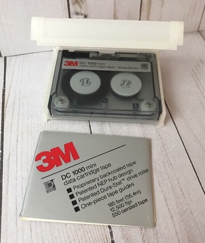 Lot Of 4~3M DC1000 Mini Data Cartridge Tape 20 Mbytes 185 Ft