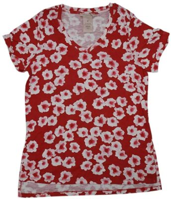 Philosophy Women's Short Sleeve V-Neck Shirt in Ditsy Floral - Choose Size