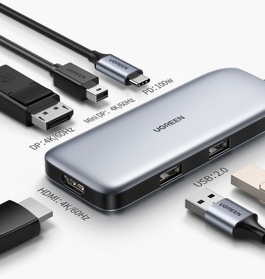 UGREEN USB-C TO DP MINI DP  HDMI USB-A X2 PD DOCK