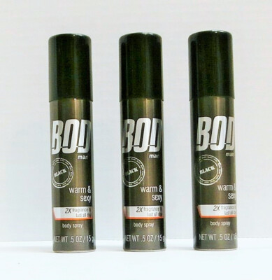 BOD man BLACK Body Spray 0.5 oz each (3 CANS) 2X fragrance to last all day