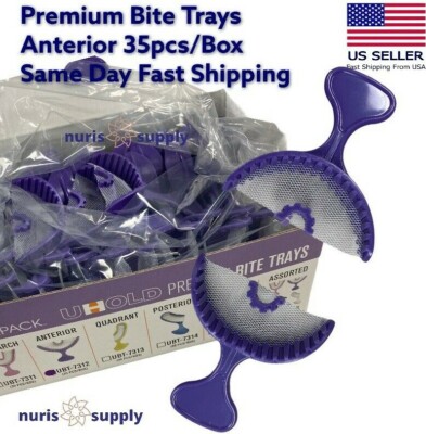 Anterior Premium 3-Way Disposable Dental Impression Bite Trays Purple 35pcs/Box