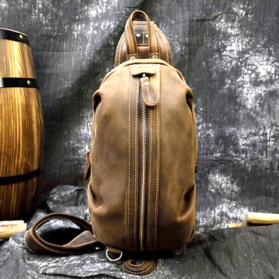 Brown round crossbody clearance bag