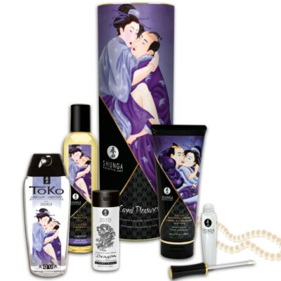 CARNAL PLEASURES COLLECTION KIT MASSAGE OIL CREAM EXOTIC FRUITS- SHUNGA