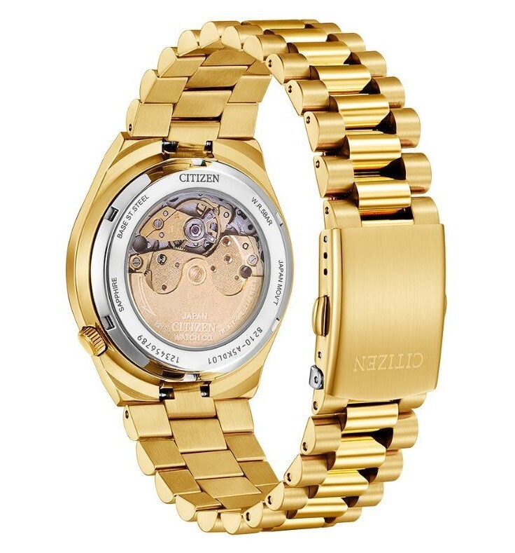 Pre-owned Citizen Automatic Gold Tone Stainless Steel Men's Watch Nj0153-82x