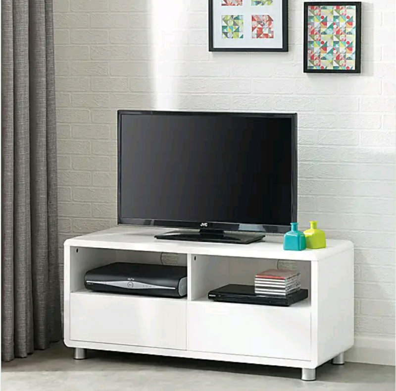 New Dunelm Soho White High Gloss TV Unit in Huyton, Merseyside Gumtree