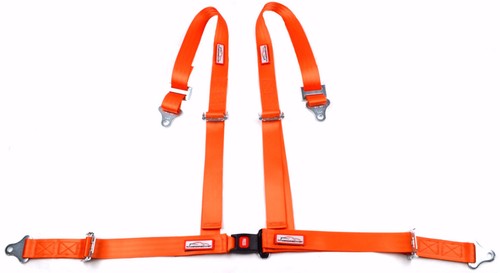 OFF ROAD 2" SEAT BELT 4 POINT B&T ROLL BAR MOUNT RACING HARNESS ORANGE
