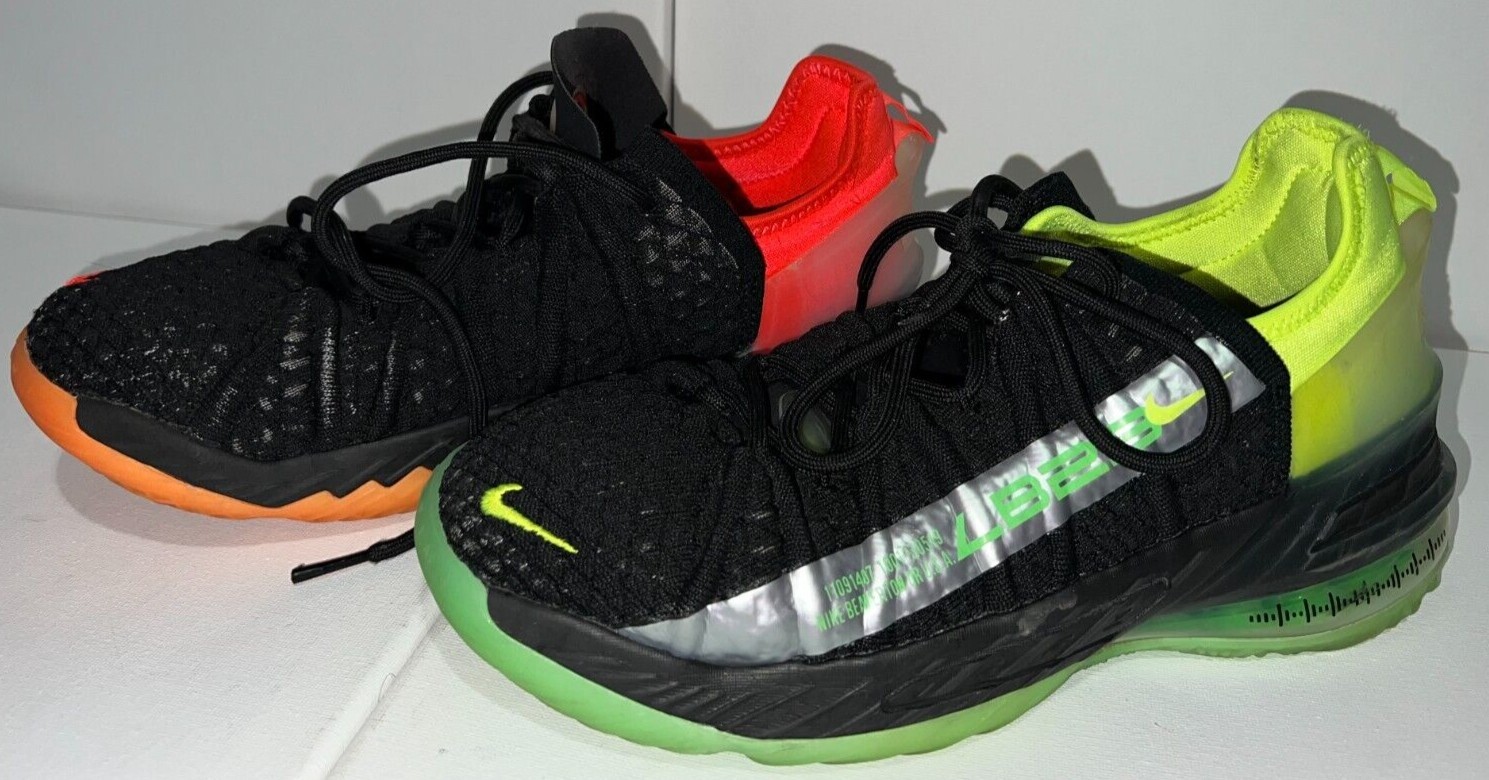 公式正規品!★NIKE LEBRON XVIII Nike LeBron XVIII 18 GS Black Crimson Volt Shoes CW2760-009