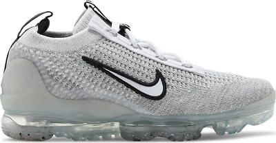 Nike Air VaporMax 2021 FK White/Black-Metallic Silver для больших детей (DB1550 100)