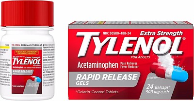 TYLENOL 500mg Extra Strength Rapid Release Gels 24 Gelcaps 12/2023