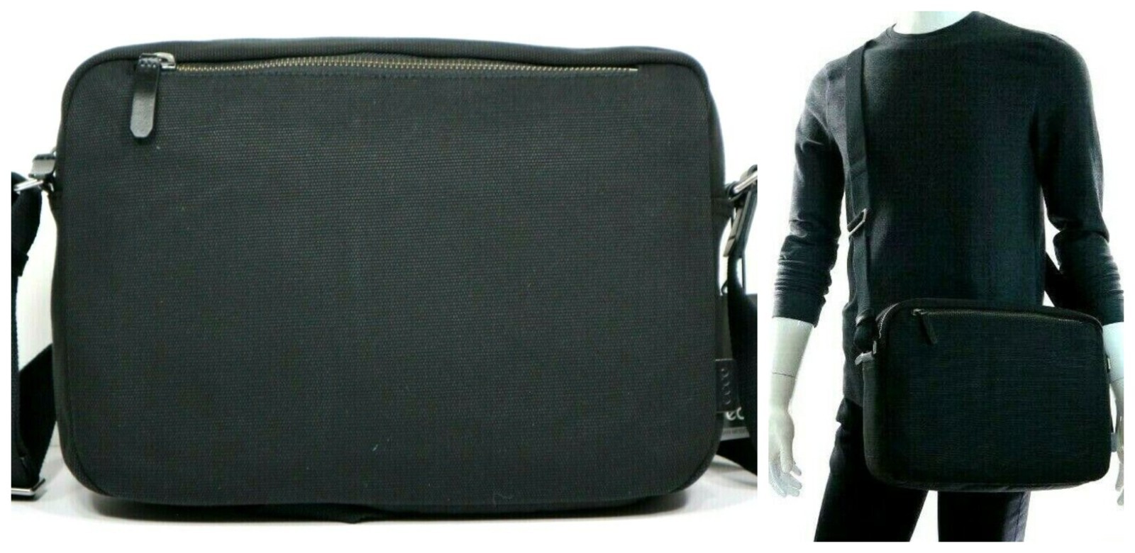 ECCO Kasan Messenger Canvas Cow Leather Black | eBay ECCO Kasan Messenger Canvas Cow Leather Black | eBay
