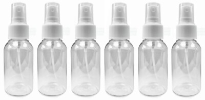 6pc FantaSea Cosmetics Fine Mist Spray Empty Bottle Airline Travel Size 2.5 oz