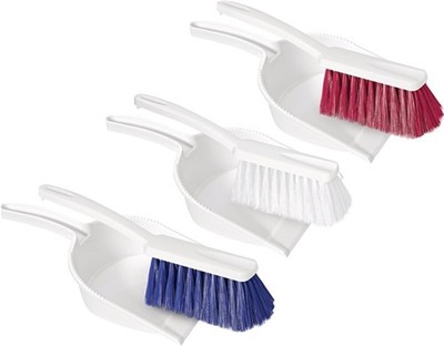 HACCP-Kehrschaufelset Kunststoff, Handfeger rot,blau,weiß 3 Kehrschaufeln