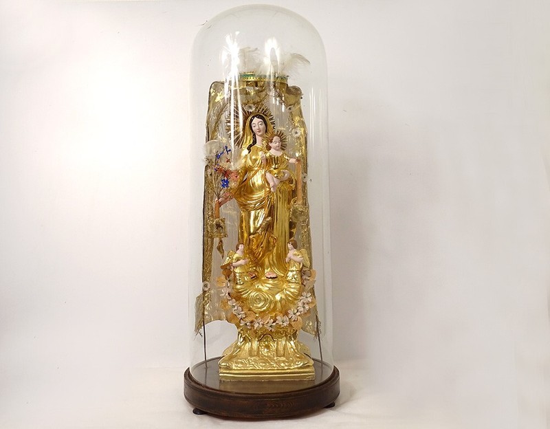 Grande Vierge De Marseille Santibelli Terre Cuite Enfant JÃ©Sus Globe XixÃ¨Me