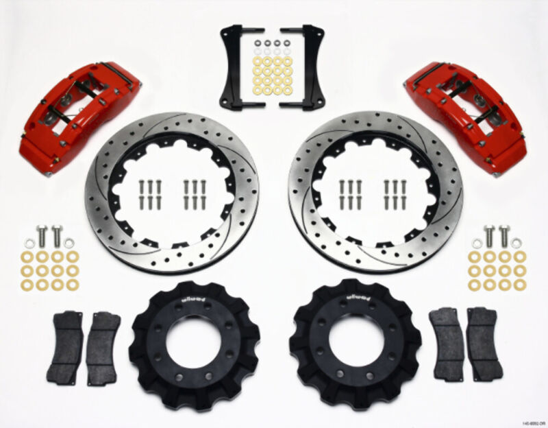 Wilwood Tc6r Front Kit 16.00in Drilled Red Fit 1999-2014 Gm Truck/suv 1500