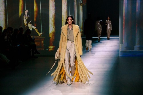 Bottega Veneta Runway FW20 Teddy Shearling Fringe Coat in