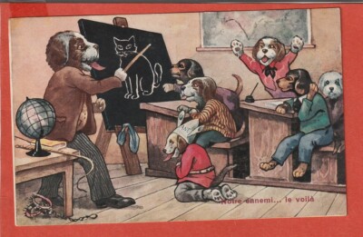 CPA -  CHIENS   HUMANISES -    NOTRE ENNEMI ... LE VOILA