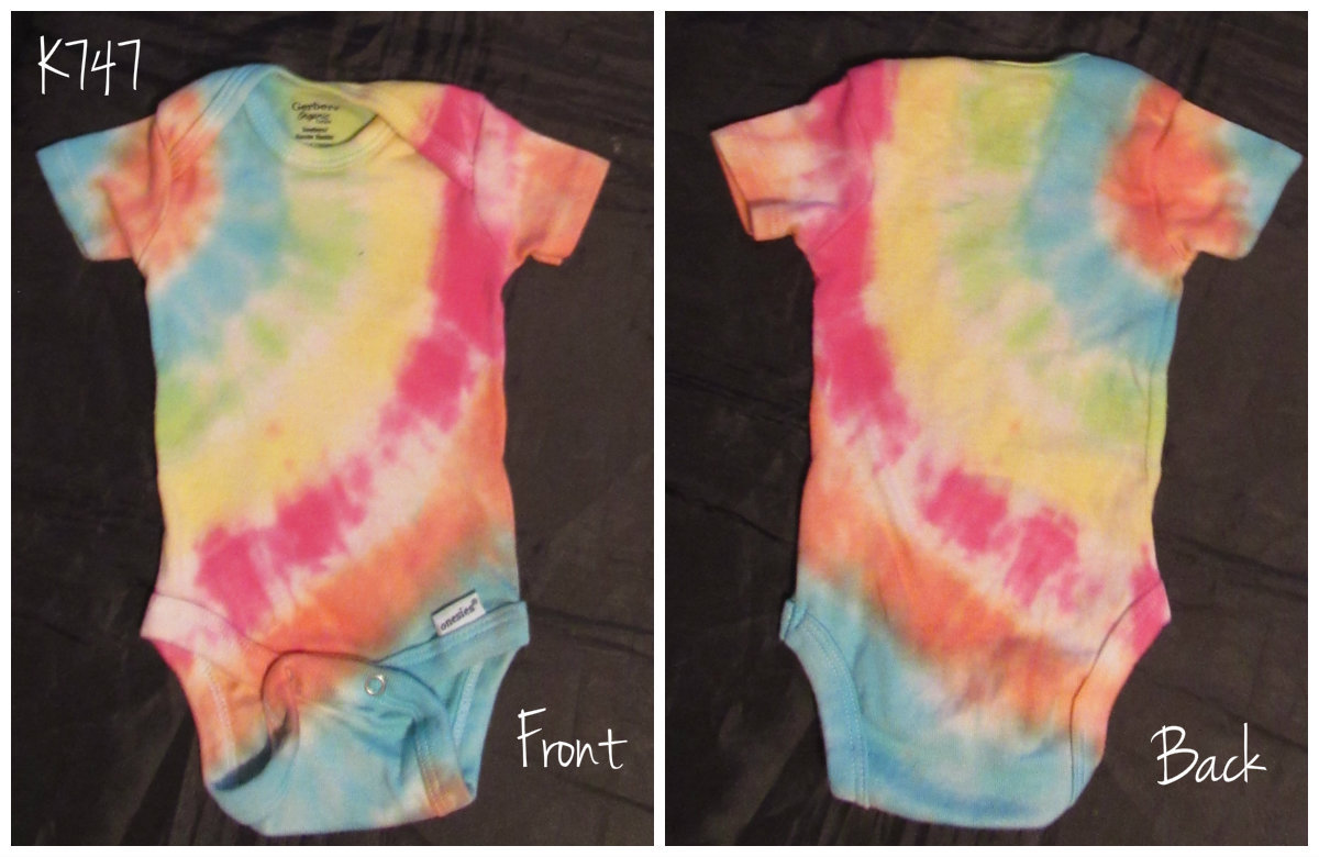 Reborn baby doll clothes (1) tie dye Newborn organic Gerber onesie bodysuit OOAK