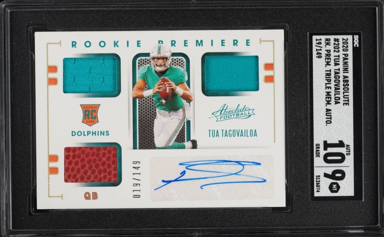 専用Tua Tagovailoa rookie 2020 auto 2020 Panini Select Tua Tagovailoa Gold RPA /10 Autograph