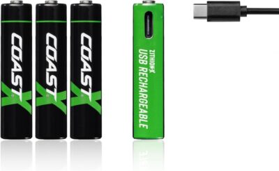 4x Coast ZITHION-X AAA Micro USB-C Akkus 1,5V / 750mAh Li-Ion Akku 