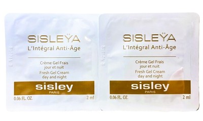 2x Sisley L'Integral Anti-Age Fresh Gel Cream Day And Night Sample 0.06oz/2ml ea