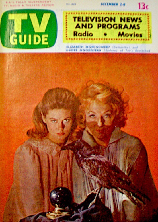 TV Guide 1972 Bewitched Elizabeth Montgomery Agnes Moorehead Halloween COA - Picture 1 of 7