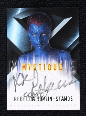 2000 Topps X-Men The Movie Auto Rebecca Romijn Mystique -Stamos as Auto 18hi