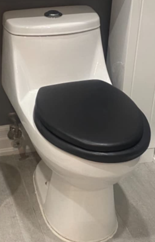 Black Soft Padded Toilet Seat Cushioned Elongated Cover Premium Bathroom Comfort