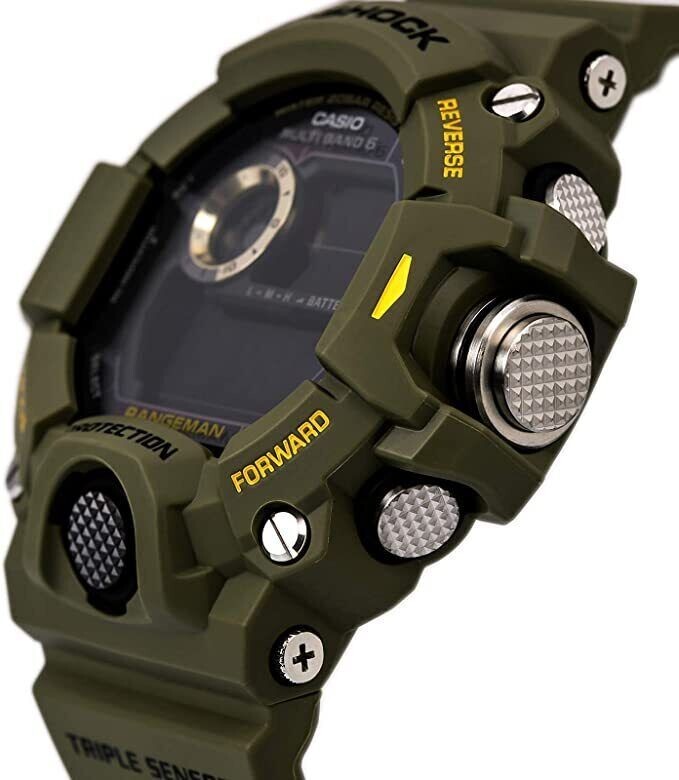 Pre-owned Casio G-shock Gw9400-3 Atomic Watch Rangeman Military Triple Sensor Tactical
