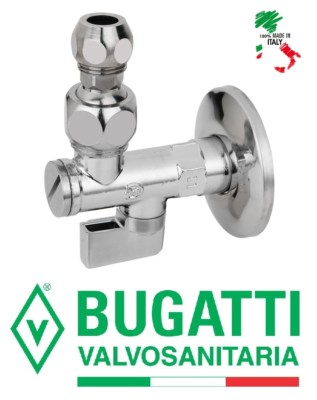 RUBINETTO SOTTOLAVABO A SFERA CON FILTRO E SNODO BUGATTI 1/2"x10 ITALY 1/2 x 10