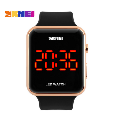 Unisex Simple Design Square Large Face Display Silicone LED Digital Wrist Watch