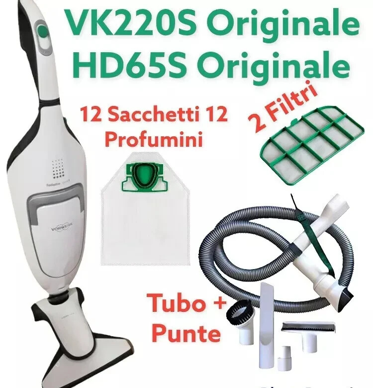 Vorwerk Folletto Vk 220 S Original 13 Sachets Tube Vk220s Hd65s Garantie 24m