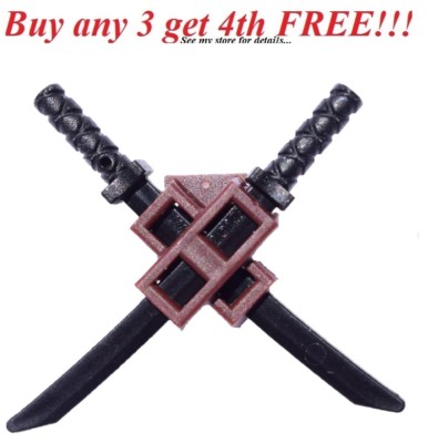☀️NEW Lego Weapon Katana Black SWORDS w/ Scabbard Shamshir